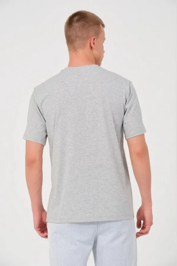 Erkek 24/1 Düz A Kalite Oversize T-shirt - Gri