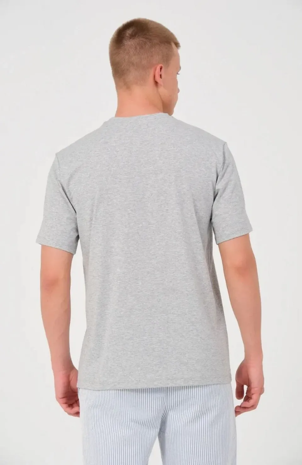 Erkek 24/1 Düz A Kalite Oversize T-shirt - Gri