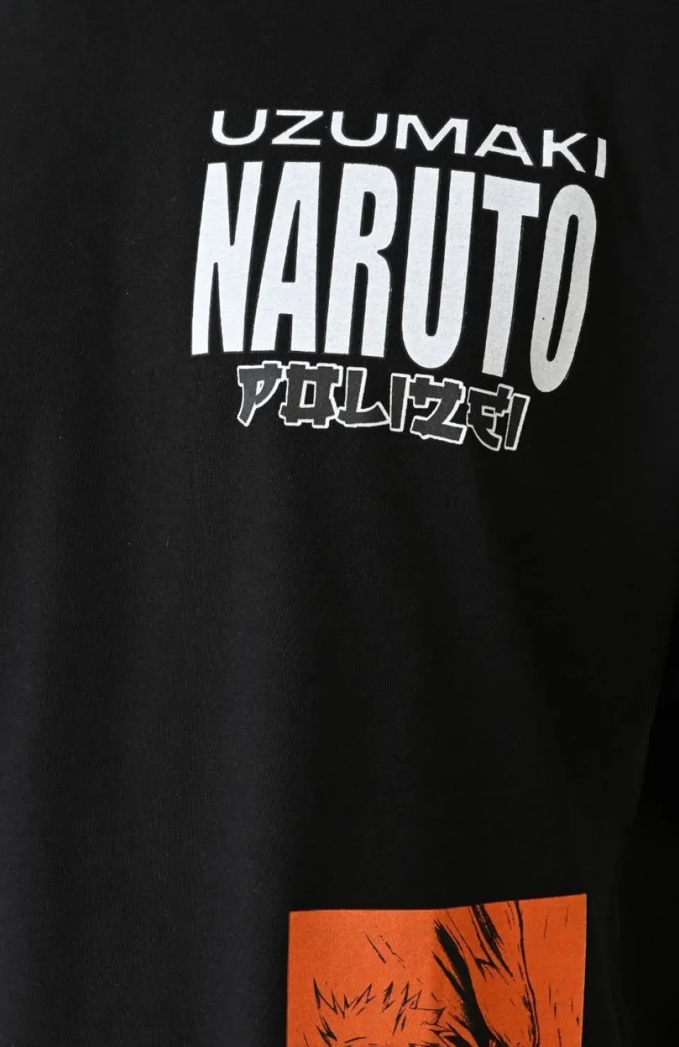 Unisex Bisiklet Yaka Baskılı Oversize T-Shirt - Siyah