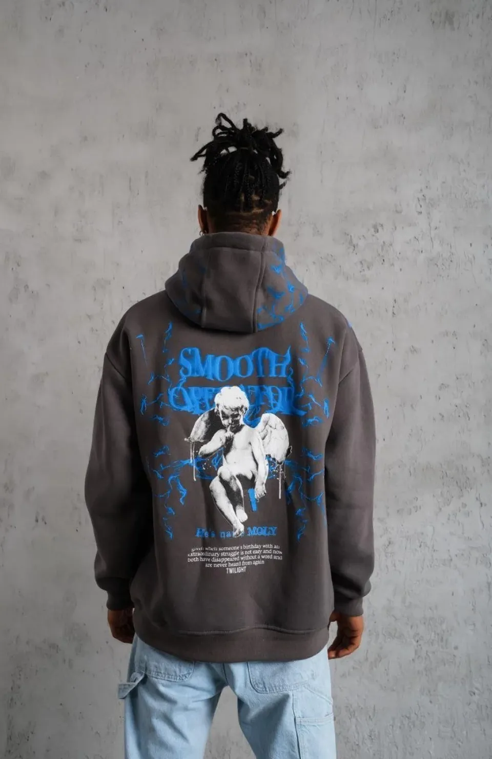 Erkek Yıldırım Baskılı Kapşonlu Sweatshirt - Gri Somersan Giyim | Kadın, Erkek ve Çocuk Moda