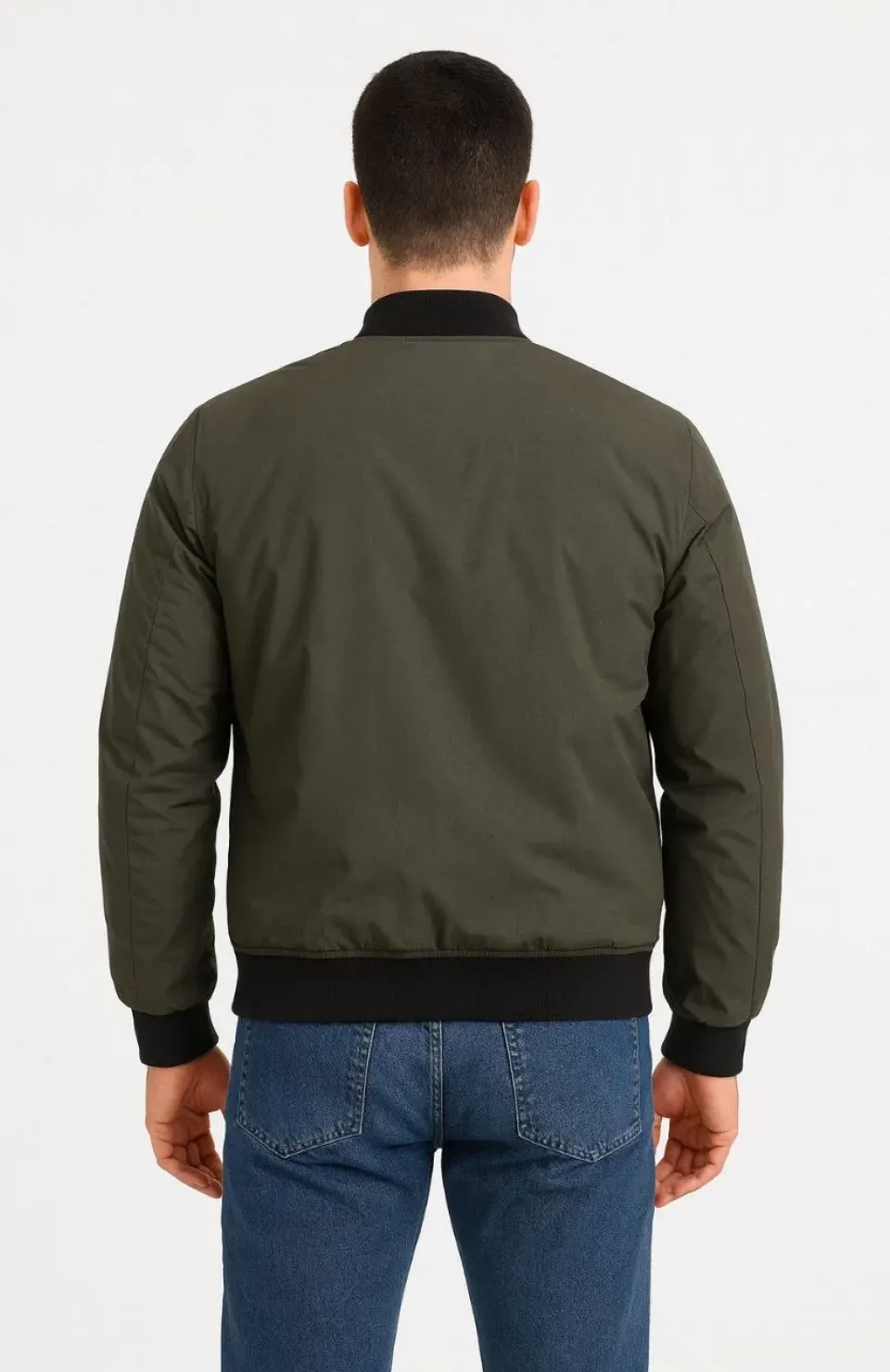 Erkek Bomber Mont Ceket – Fermuarlı, Kapitone İçi Astarlı, Su İtici Kumaş, Regular Fit, Uzun Kollu, Yandan Cepli, Bahar & Kış Rahat Günlük Stil - Haki