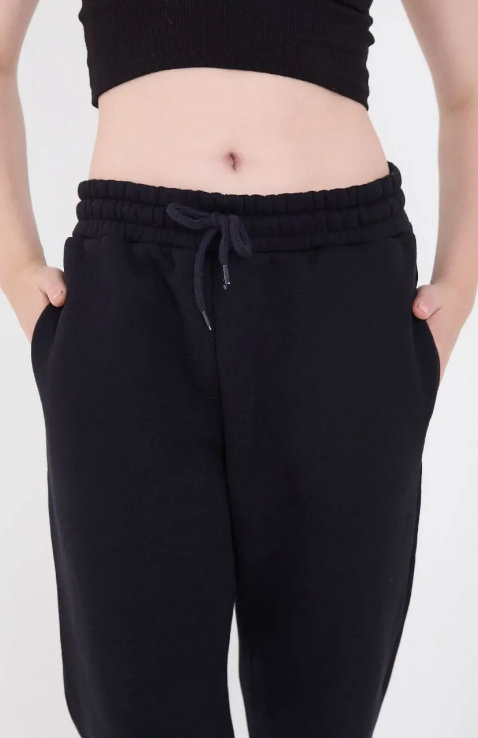 Üç İplik Basic Lastikli Eşofman Pantolon - Lacivert