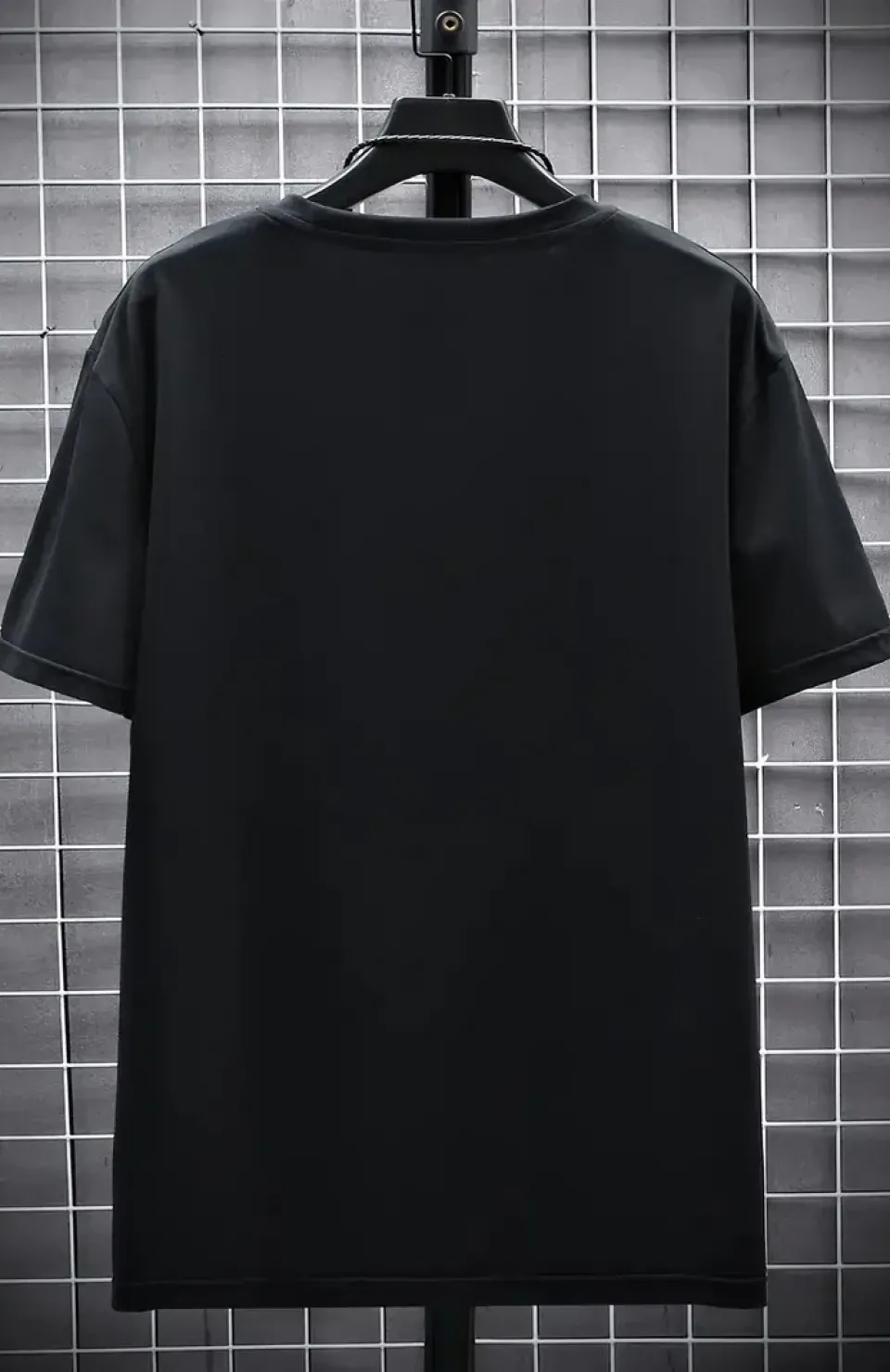 20/1 Penye Compack FUTRE Baskılı Oversize Kısa Kol Bisiklet Yaka T-shirt - Siyah