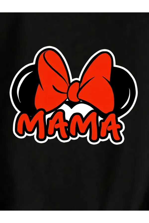 Anneler Günü Baskılı T-shirt - Siyah