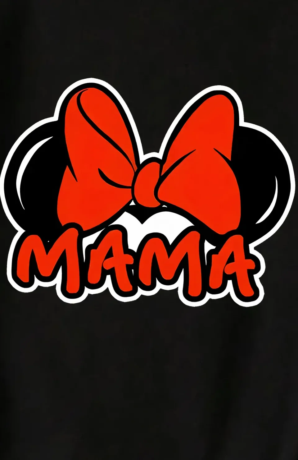 Anneler Günü Baskılı T-shirt - Siyah