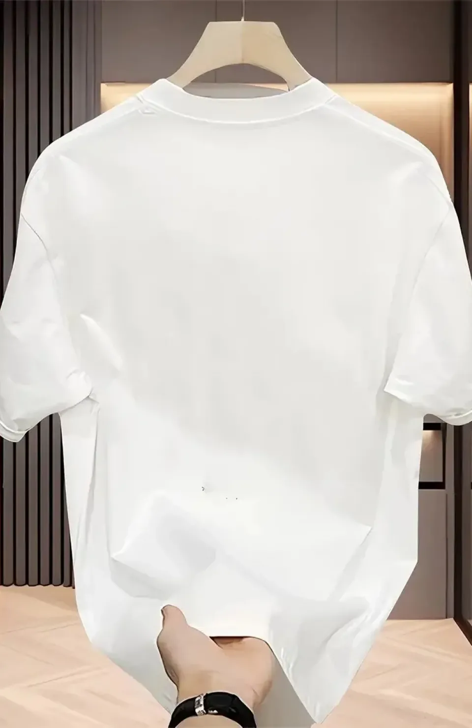 Rahat Bisiklet Yaka Tişört, Yaratıcı Karikatür Baskı - Yumuşak Polyester, Her Mevsim Giyilebilir- Beyaz