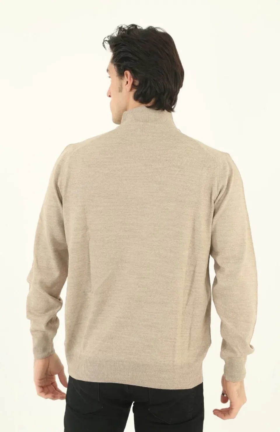 Erkek Yarım Balıkçı Yaka Triko Kazak - Bej Somersan Giyim | Kadın, Erkek ve Çocuk Moda