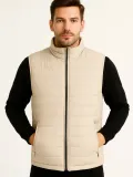 Erkek Şişme Fermuarlı Yelek Su itici Kapitone Astarlı Kumaş Cepli Hafif Kışlık Spor Rahat Kalıp -Bej Somersan Giyim | Kadın, Erkek ve Çocuk Moda