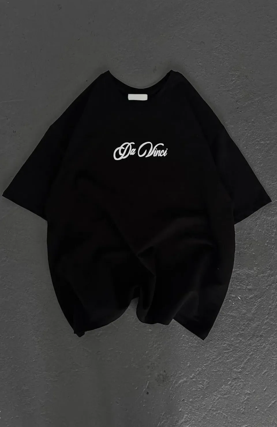 Unisex Baskılı Oversize T-Shirt - Siyah