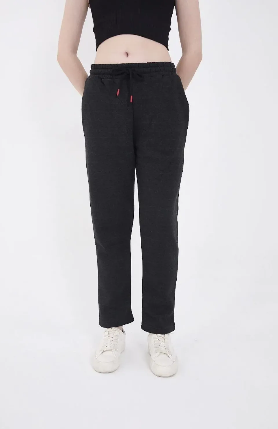 Unisex Üç İplik Basic Eşofman Pantolon - Antrasit