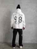 Erkek 98 Baskılı Kapşonlu Sweat - Beyaz