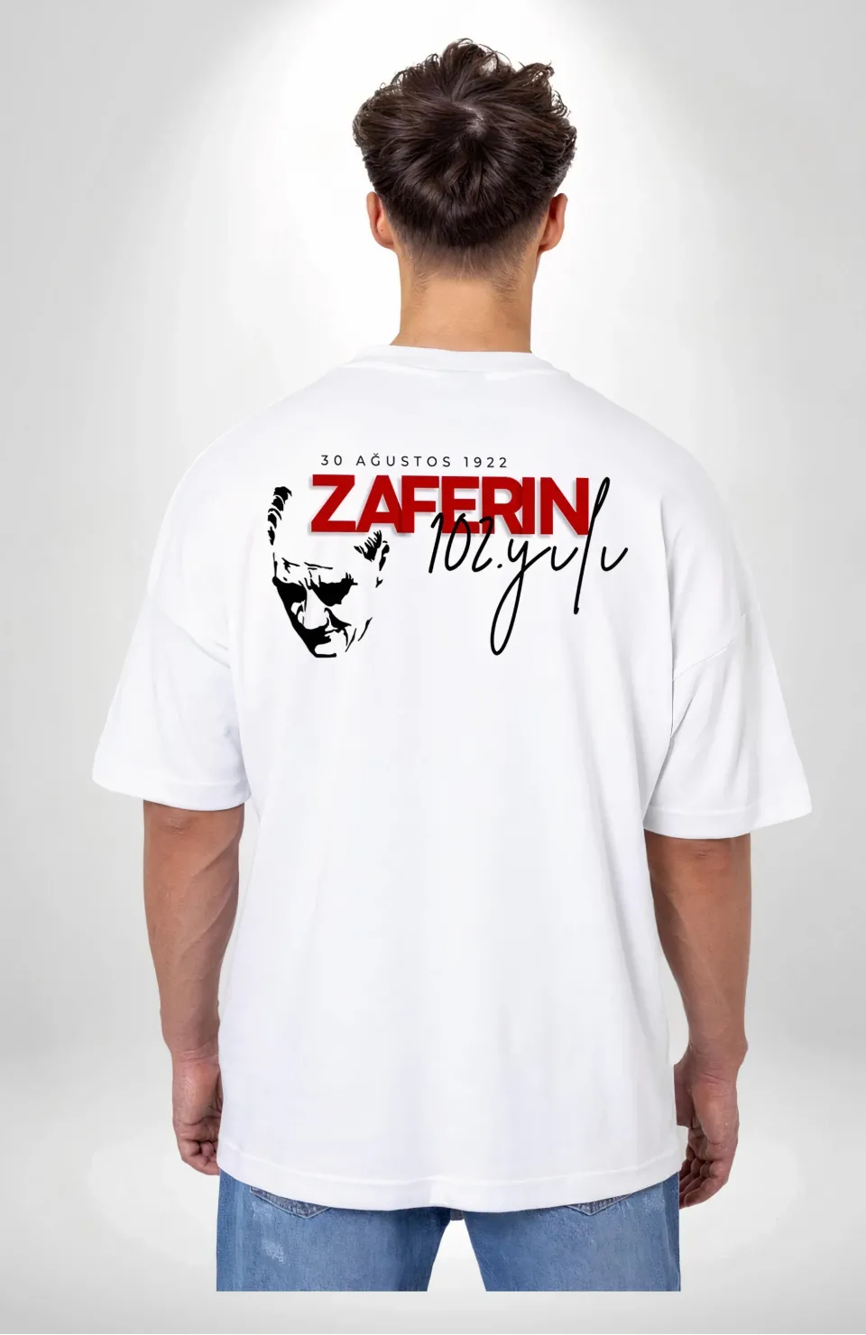 30 Ağustos Baskılı T-shirt - Beyaz