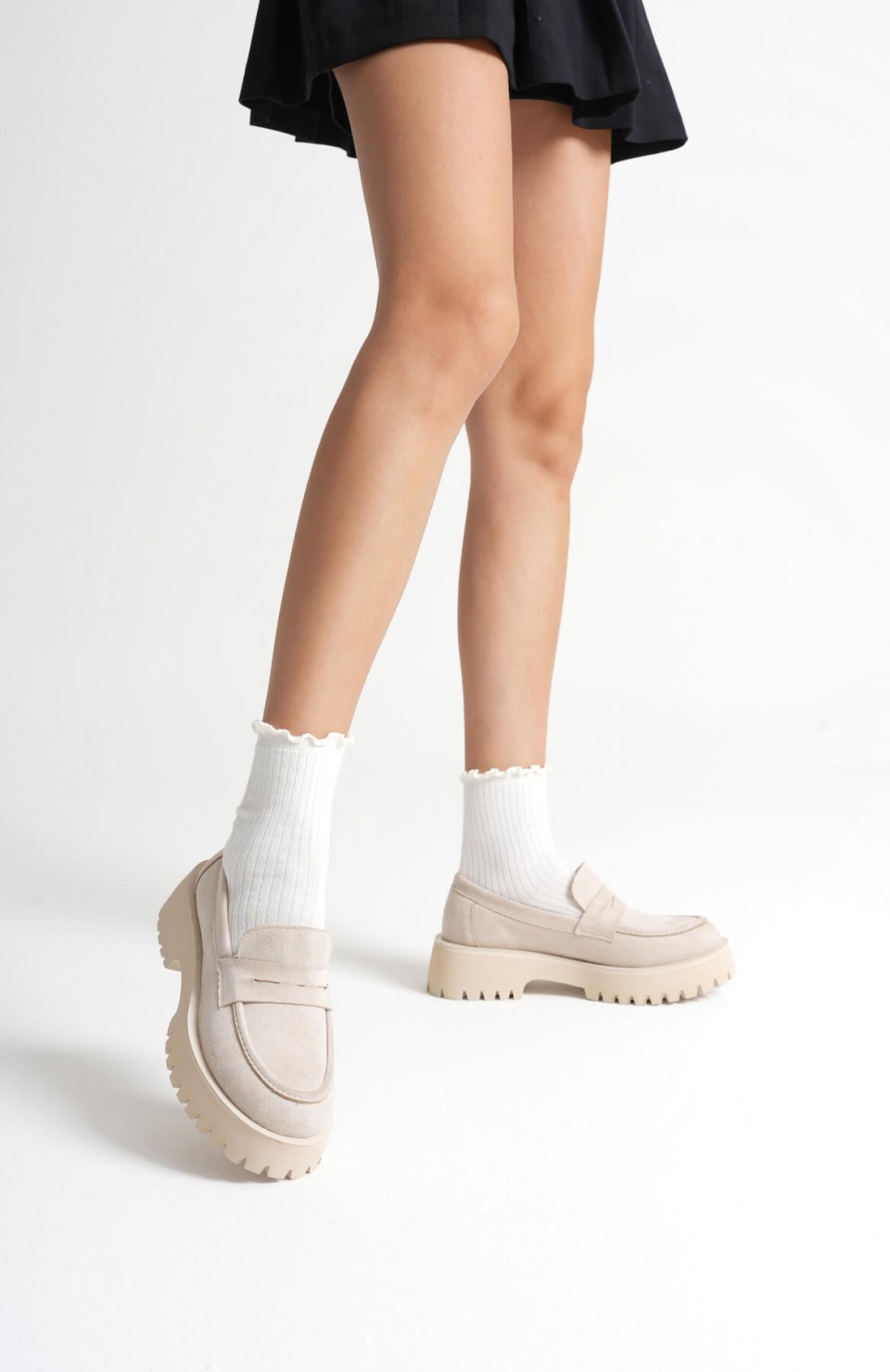 Kadın Günlük Bej Süet Loafer Ayakkabı TR10MS02D Somersan Giyim | Kadın, Erkek ve Çocuk Moda