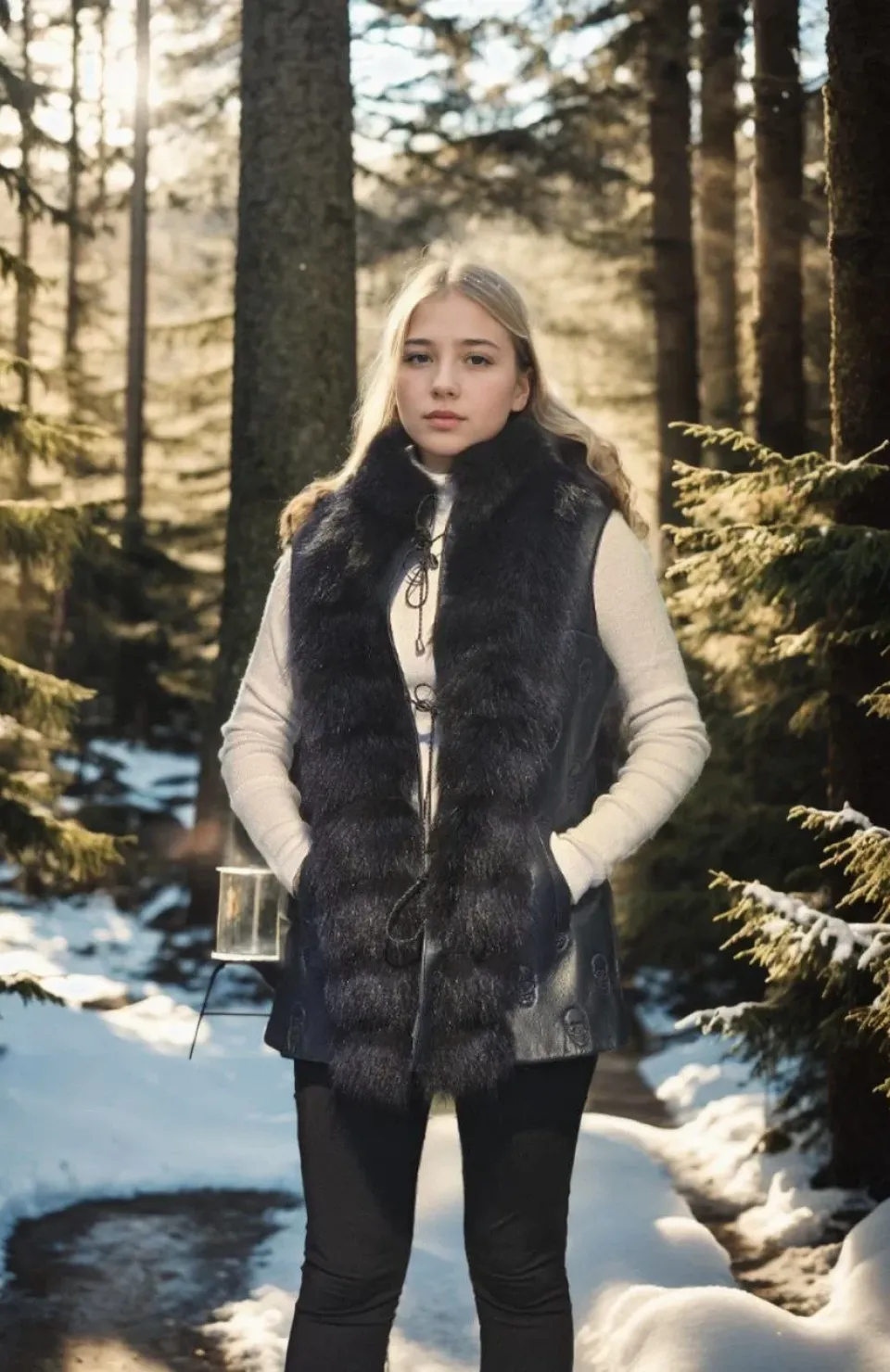 Kadın Kolsuz Fermuarlı Yelek - Lacivert