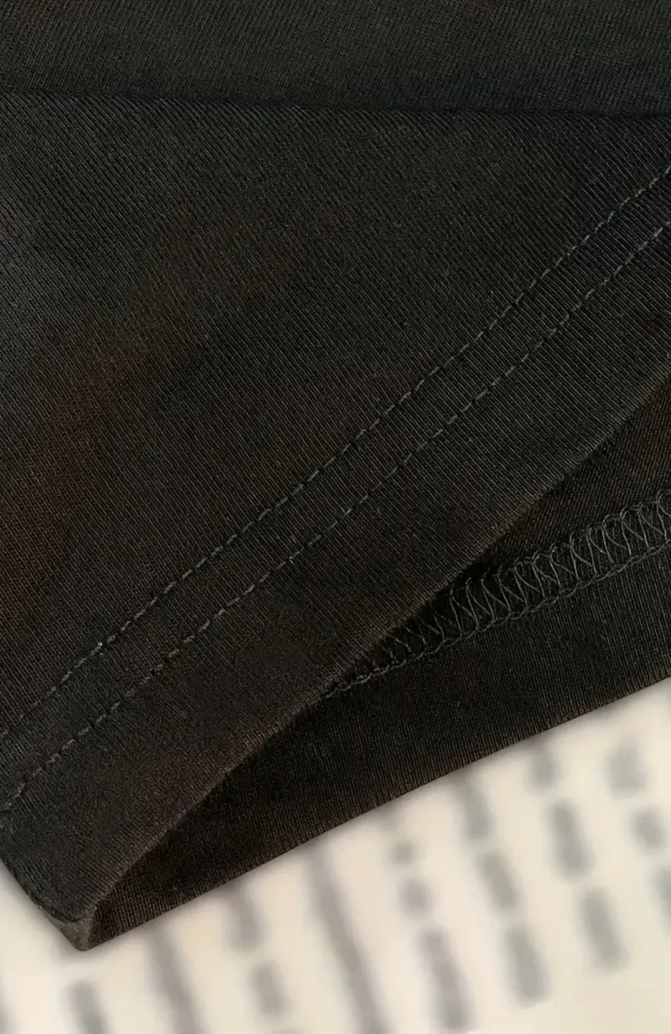 20/1 Penye Compack Baskılı Oversize Kısa Kol Bisiklet Yaka T-shirt - Siyah