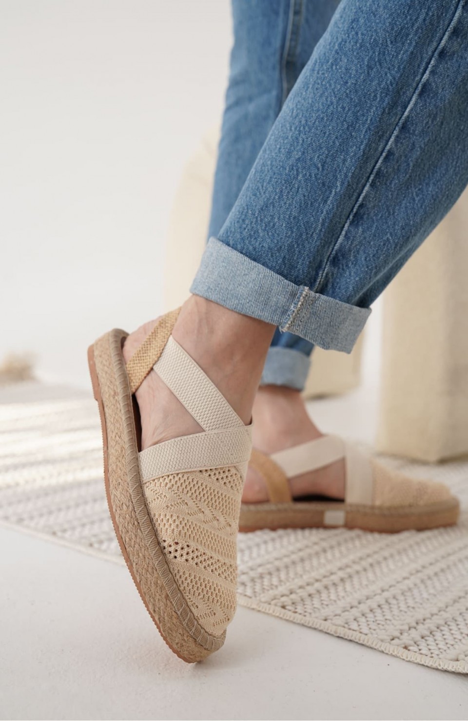 Kadın Bej Espadril Ayakkabı TR19MY01C Somersan Giyim | Kadın, Erkek ve Çocuk Moda