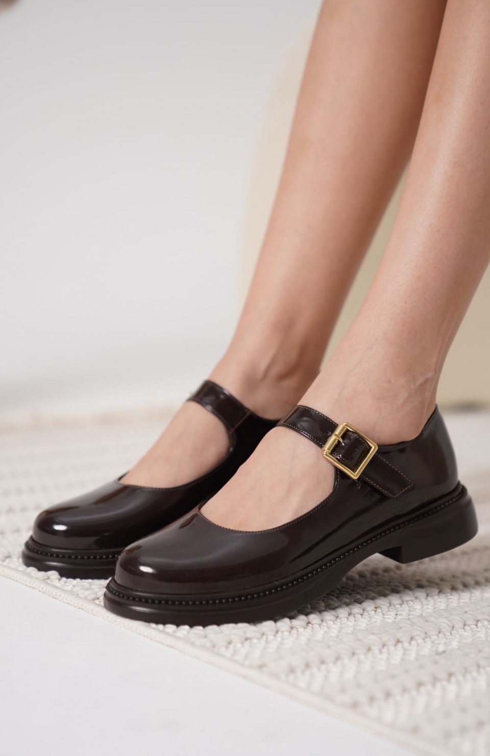 Acı Kahve Rugan Mary Jane Ayakkabı TR09MS01C Somersan Giyim | Kadın, Erkek ve Çocuk Moda