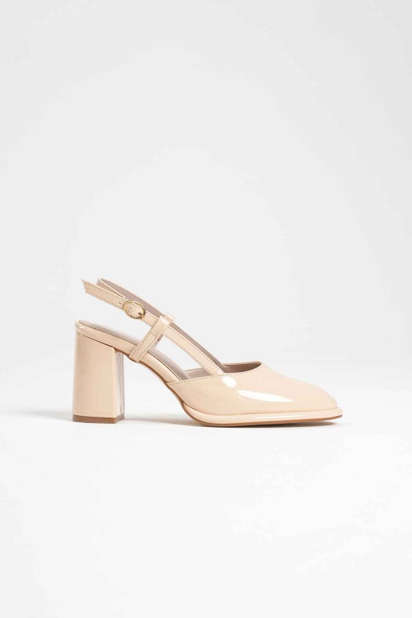 Açık Sarı Rugan Kadın Topuklu Ayakkabı TR18MS18B