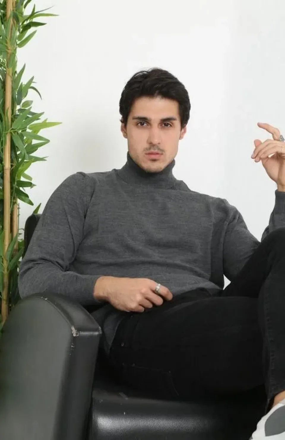 Unisex Tam Boğazlı Balıkçı Yaka Dokuma Triko - Füme