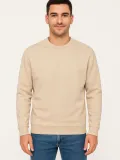 Erkek Üç İplik Düz Bisiklet Yaka SweatShirt - Bej