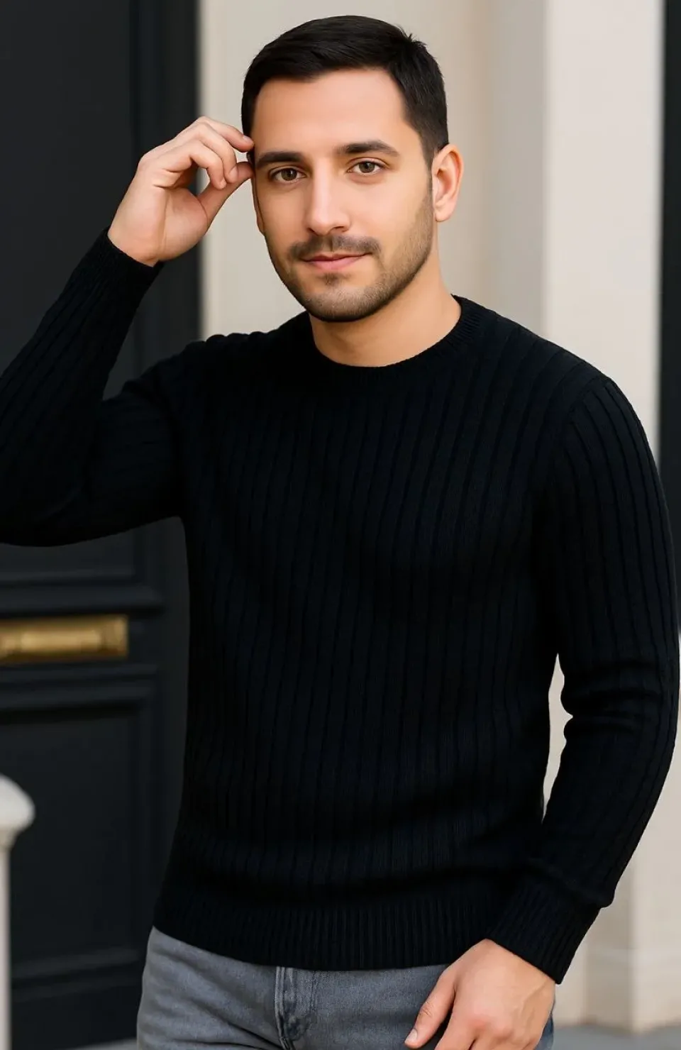 Erkek Fitilli Triko Kazak 3lü Set Gri Haki Siyah Regular Fit Bisiklet Yaka Triko Seti Modeli Kazak Somersan Giyim | Kadın, Erkek ve Çocuk Moda