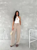 Ayrobin Oversize Kadın Pantalon - Bej