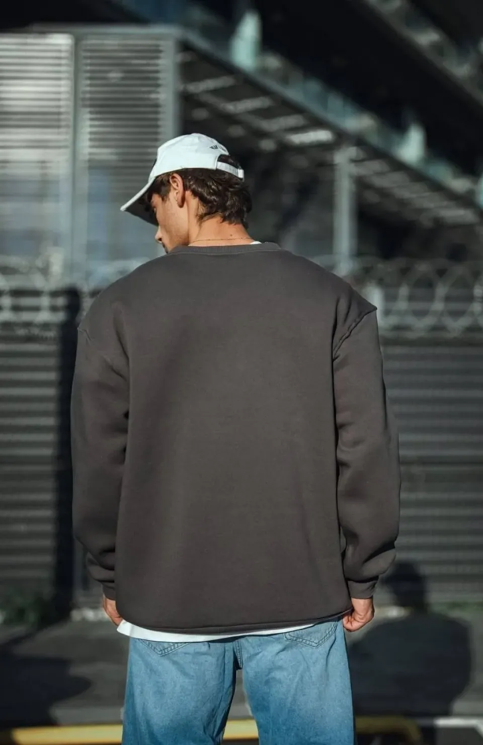 Kışlık Bisiklet Yaka Üç İplik Basic SweatShirt - Antrasit