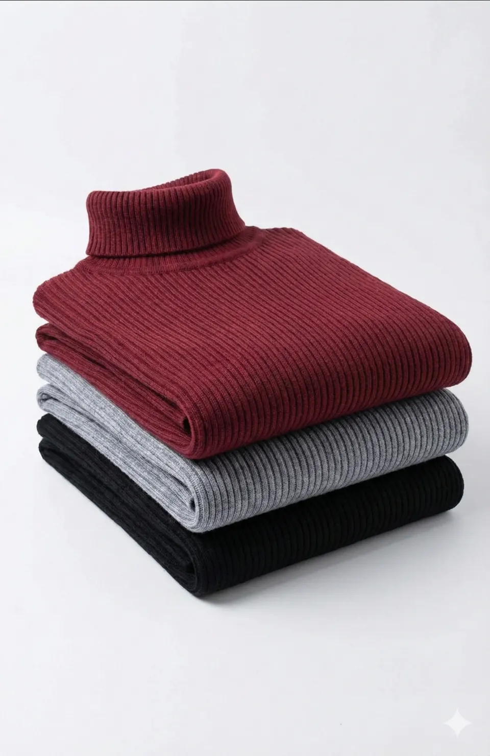 3lü Siyah, Bordo, Gri Unisex Kaşkorse Boğazlı Full Likralı Fitilli Body Kazak Somersan Giyim | Kadın, Erkek ve Çocuk Moda