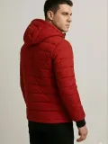 Erkek Şişme Kapüşonlu Fermuarlı Mont Su itici Kapitone Astarlı Kumaş Cepli Kışlık Rahat Kalıp - Kırmızı Somersan Giyim | Kadın, Erkek ve Çocuk Moda