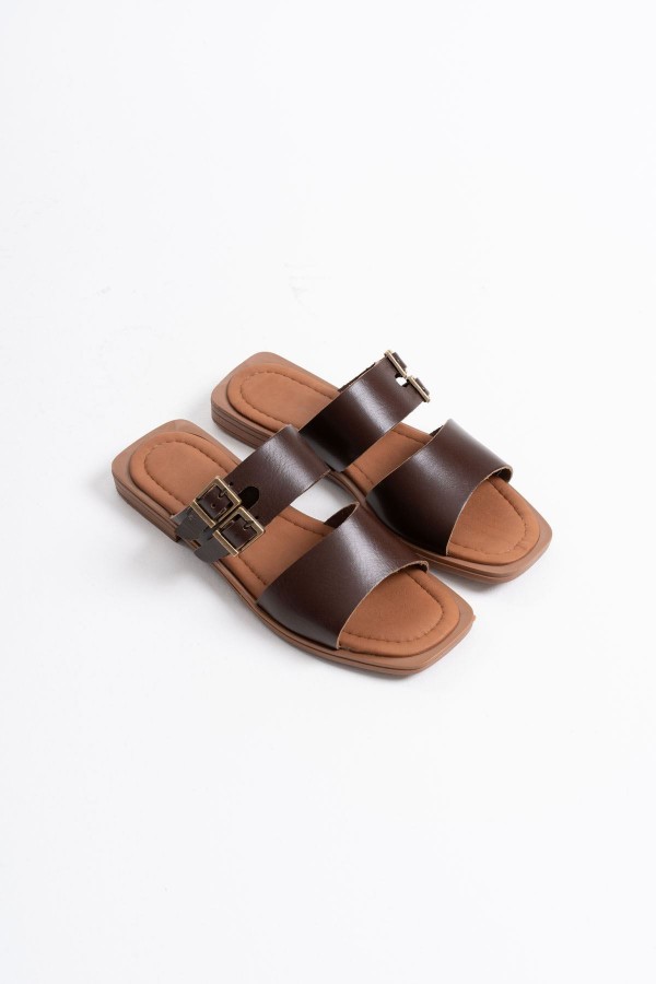 Acı Kahve Hakiki Deri Terlik TR31MY33D