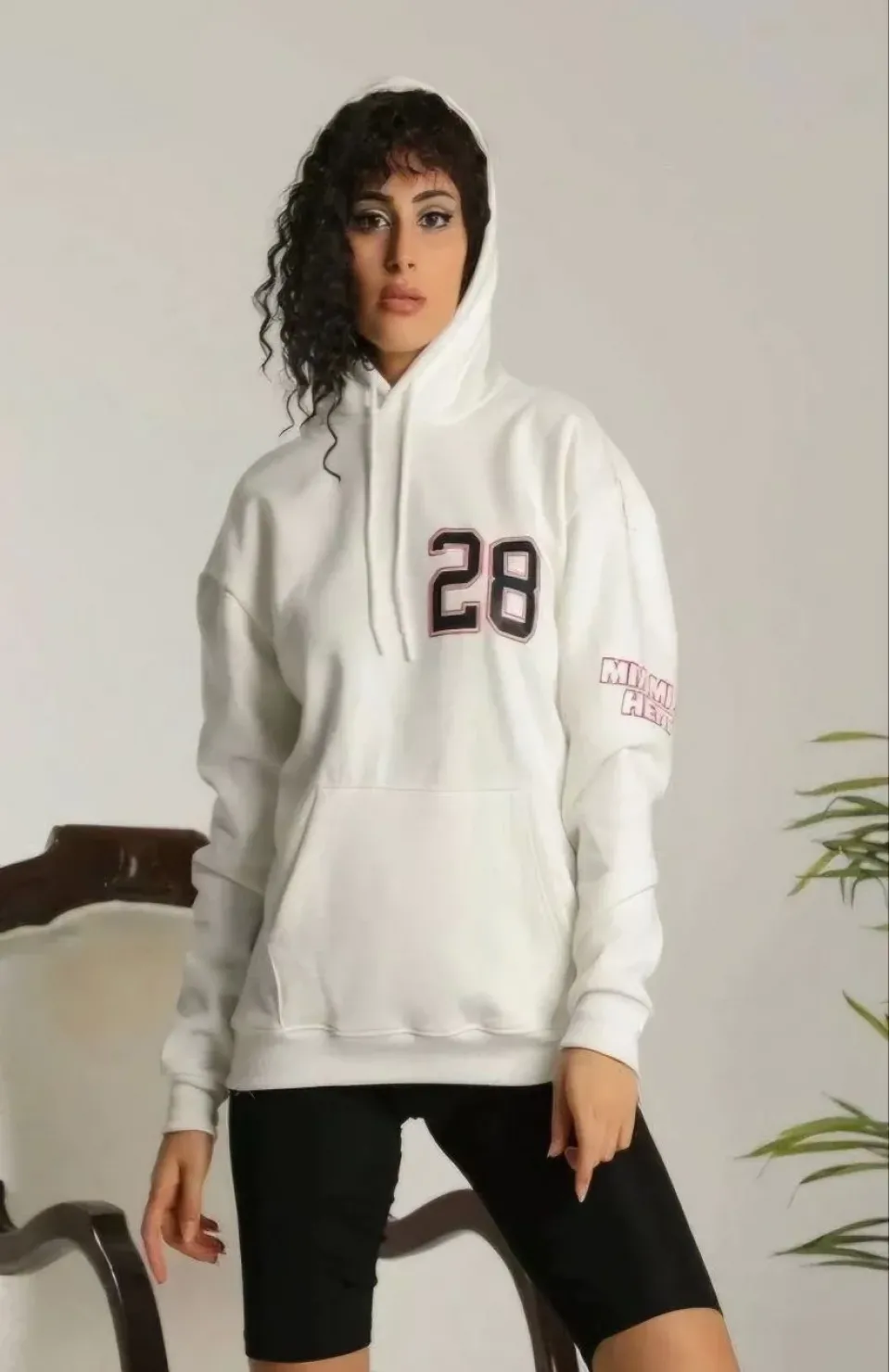 Unisex Kapşonlu Baskılı Sweetshirt - Beyaz Somersan Giyim | Kadın, Erkek ve Çocuk Moda