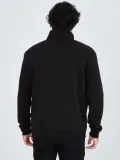 Erkek Yarım Fermuarlı Baskılı Sweat - Siyah Somersan Giyim | Kadın, Erkek ve Çocuk Moda