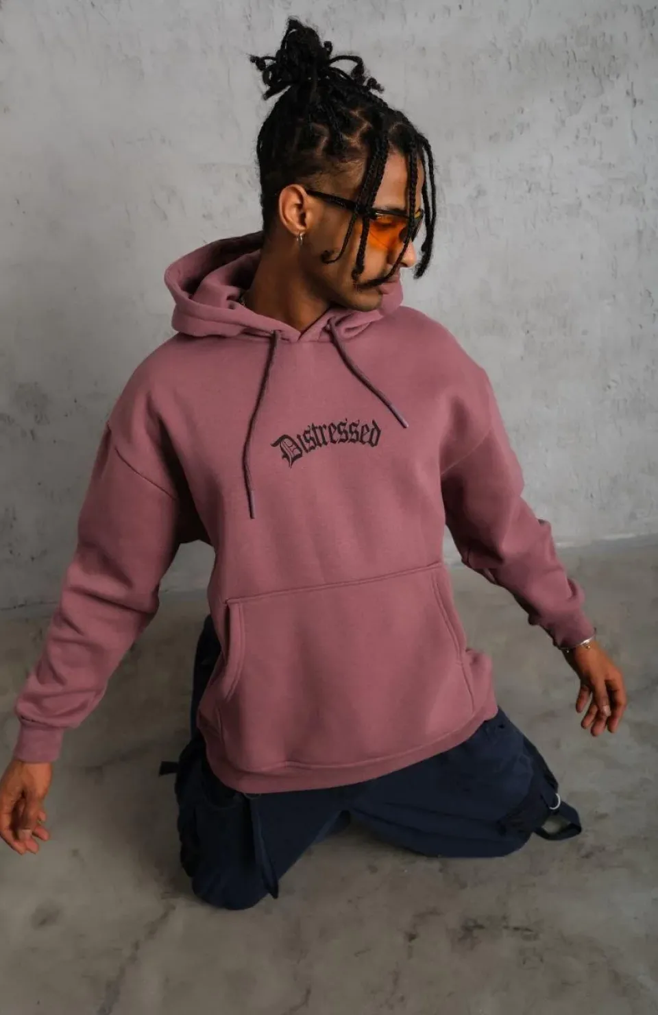 Erkek Üç İplik Baskılı Kapüşonlu Sweat - Gül Kurusu Somersan Giyim | Kadın, Erkek ve Çocuk Moda