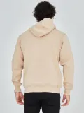Unisex Tam Fermuarlı Kapşonlu  SweatShirt - Bej