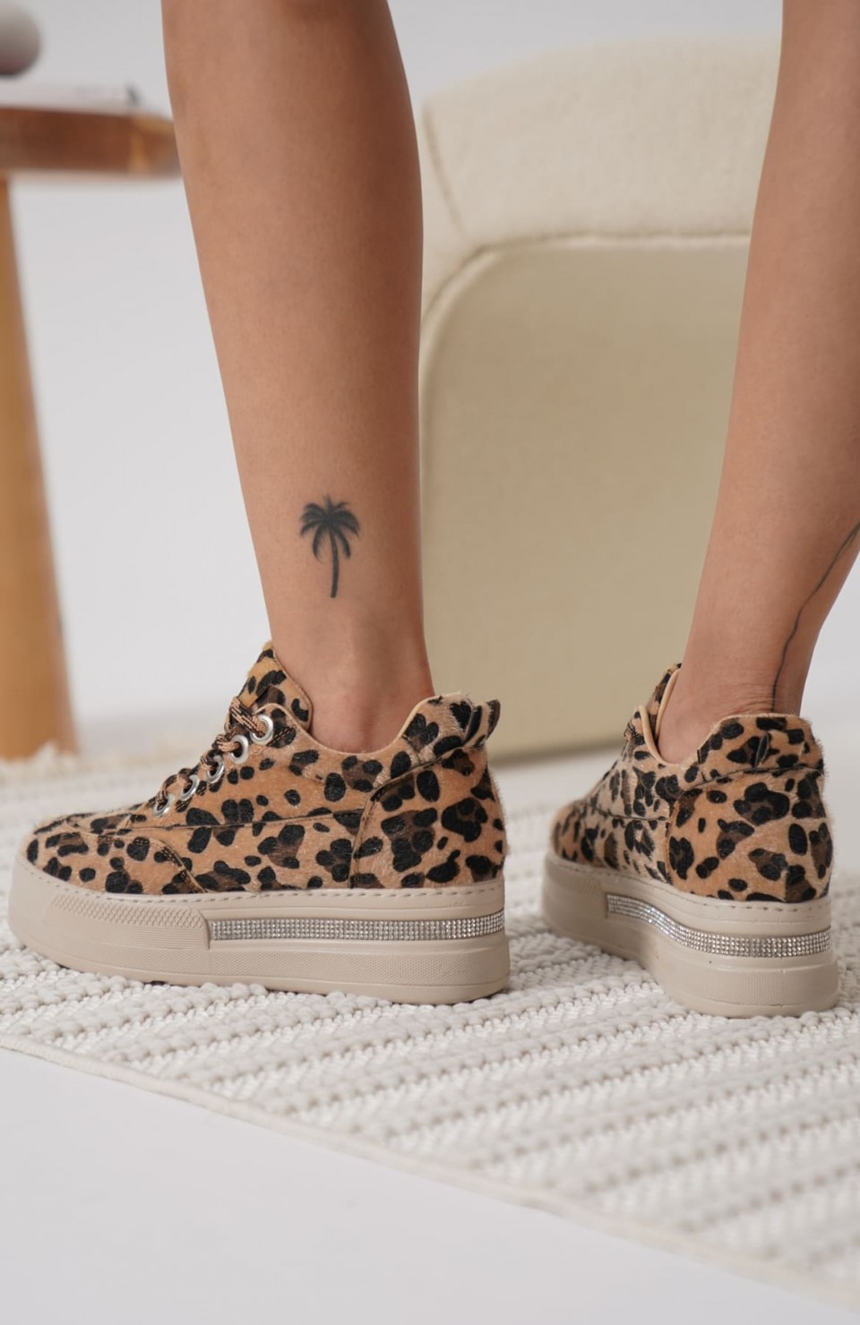 Kadın Leopar Desenli Gizli Topuklu Sneaker TR04MS01E Somersan Giyim | Kadın, Erkek ve Çocuk Moda