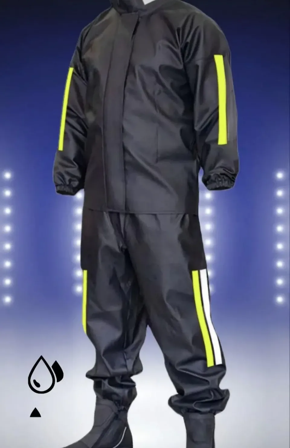 Tam Kalıp Motorcu Kurye Su Gecirmez Yağmurluk Takım - Siyah Somersan Giyim | Kadın, Erkek ve Çocuk Moda