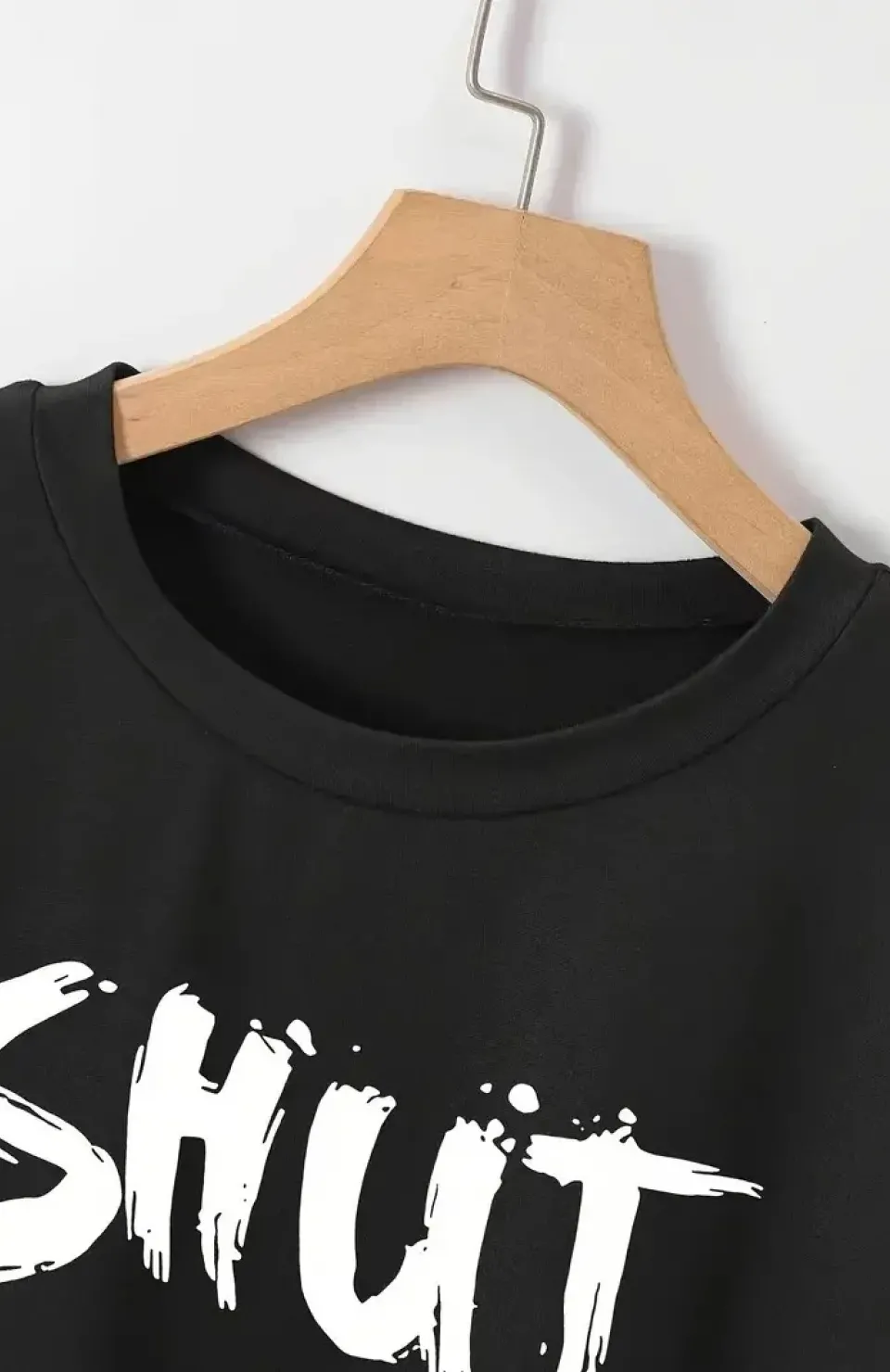 20/1 Penye Compack Baskılı Oversize Bisiklet Yaka m Kısa Kol Yazlık T-shirt - Siyah