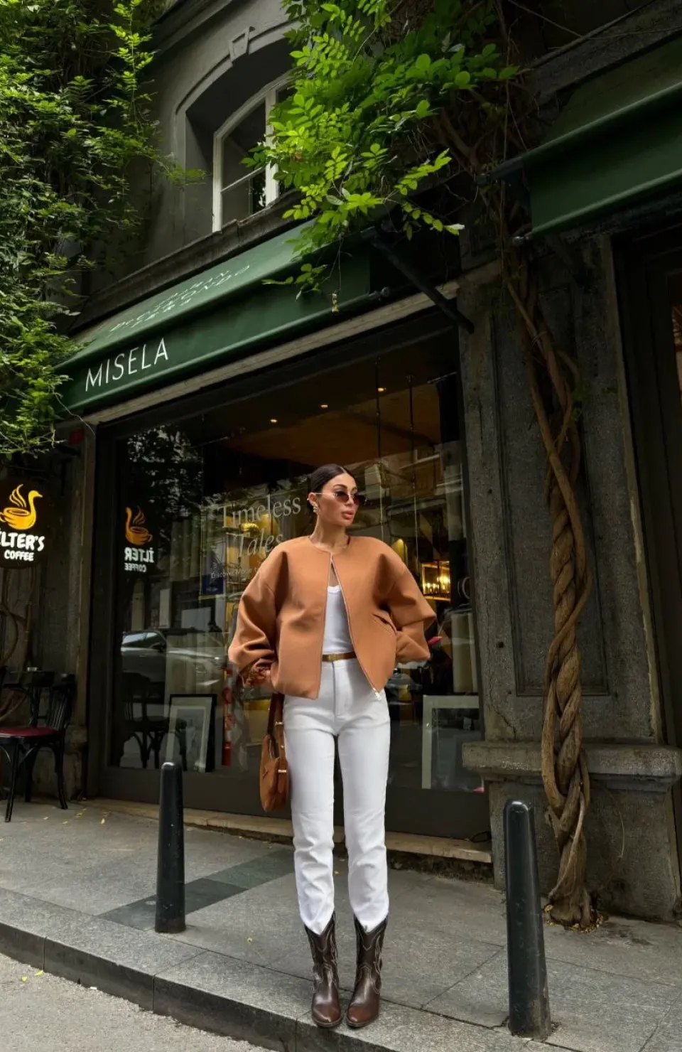 Kaşe Kaşmir Fermuarlı CEKET - Kahve