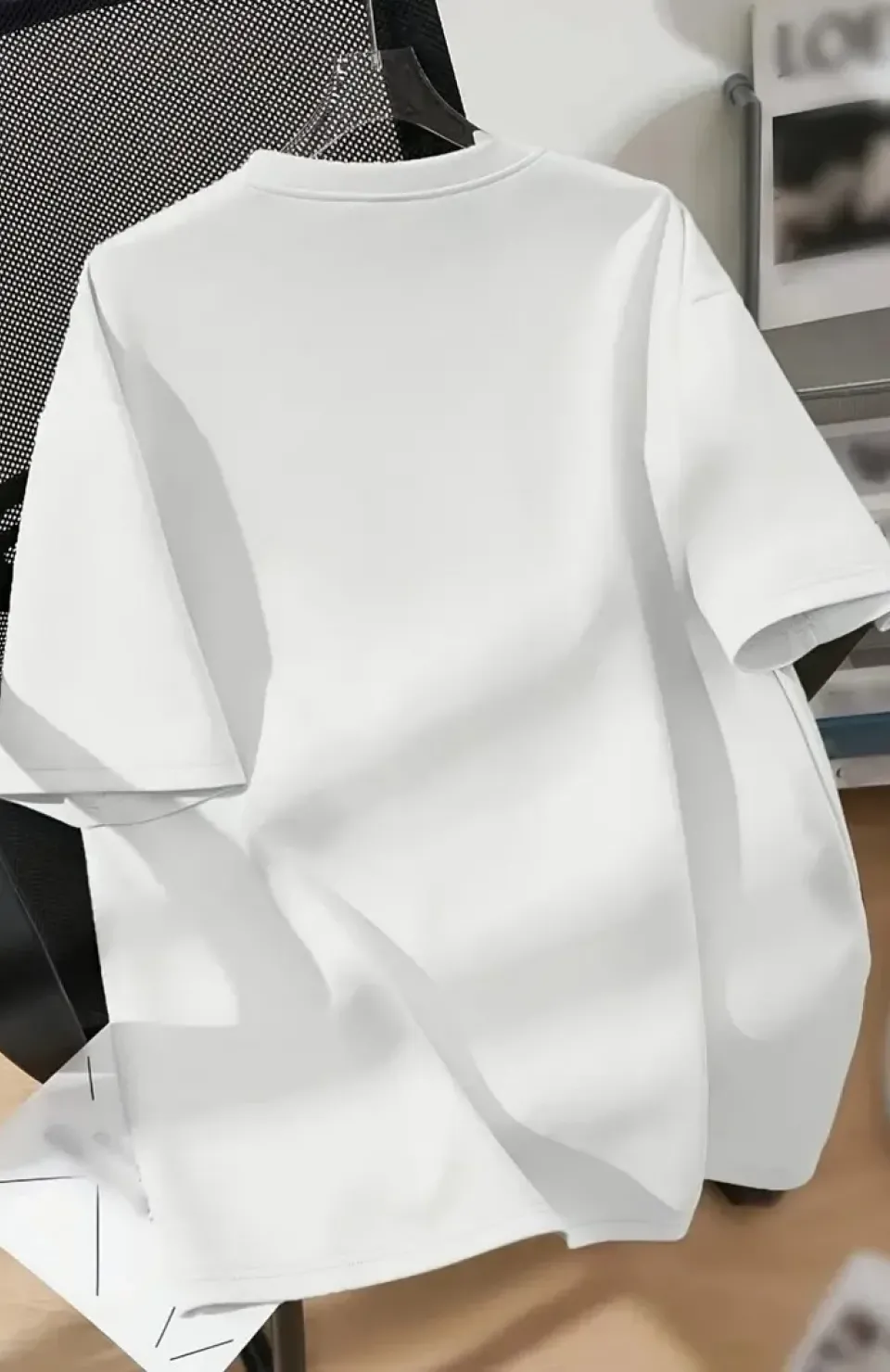 20/1 Penye Compack Ayı Baskılı Oversize Bisiklet Yaka Kısa Kol T-shirt - Beyaz