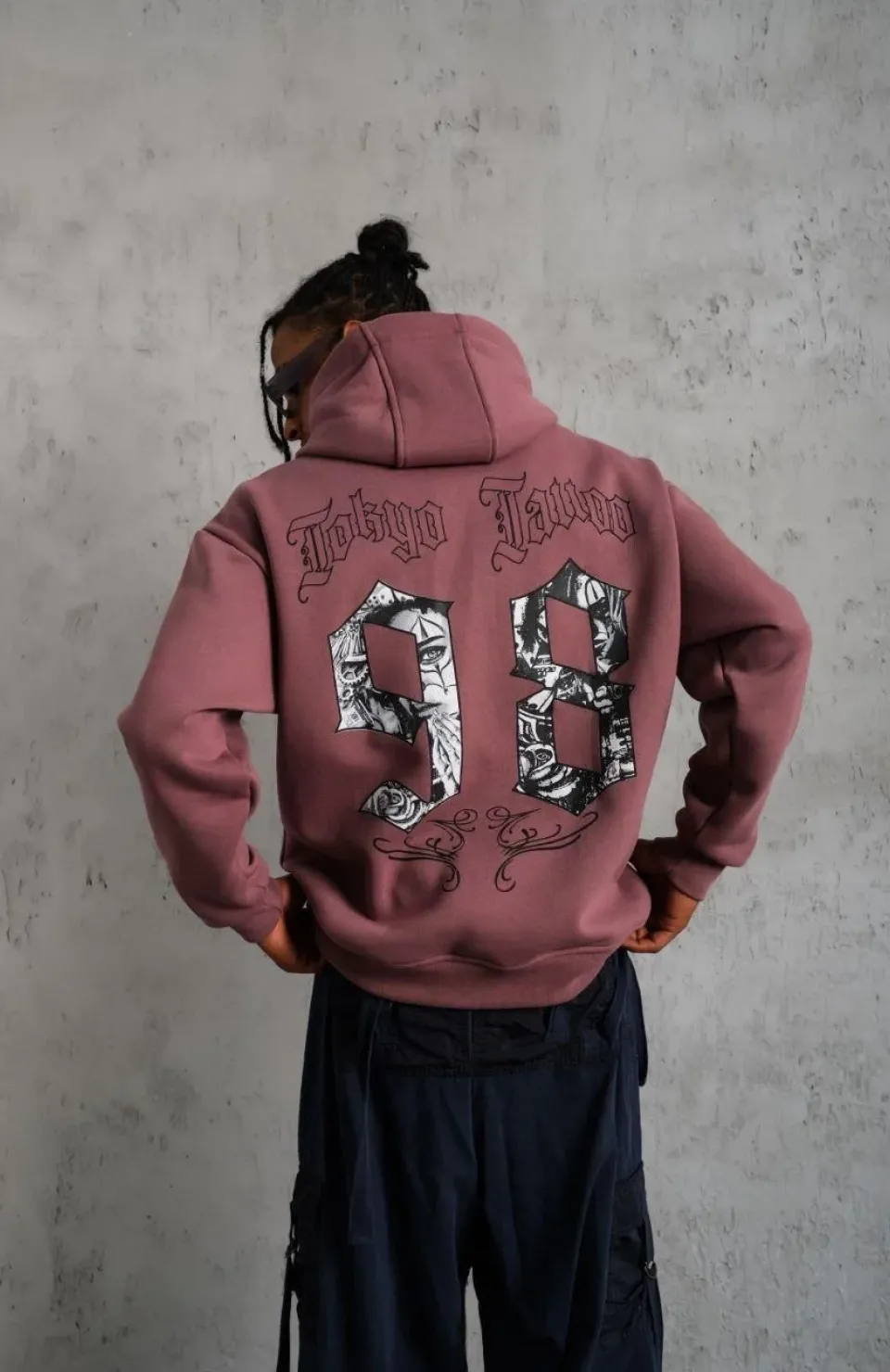 Erkek 98 Baskılı Kapşonlu Sweat - Gül Kurusu Somersan Giyim | Kadın, Erkek ve Çocuk Moda