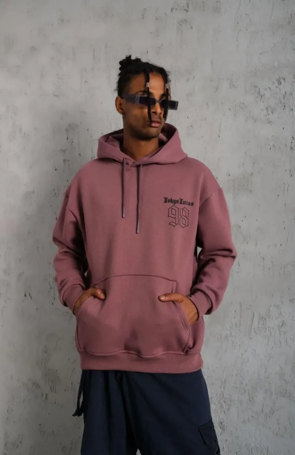 Erkek 98 Baskılı Kapşonlu Sweat - Gül Kurusu Somersan Giyim | Kadın, Erkek ve Çocuk Moda