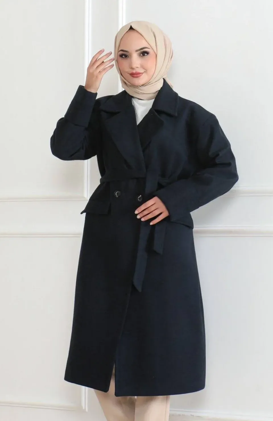 Kadın Düğmeli İçi Astarlı Kaşmir Kaşe Kaban - Laci Somersan Giyim | Kadın, Erkek ve Çocuk Moda