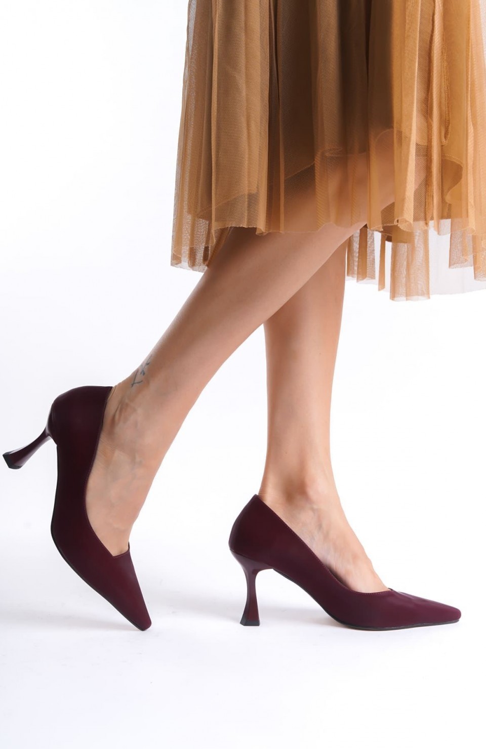 Kadın Bordo Saten Stiletto TR08MS27F Somersan Giyim | Kadın, Erkek ve Çocuk Moda