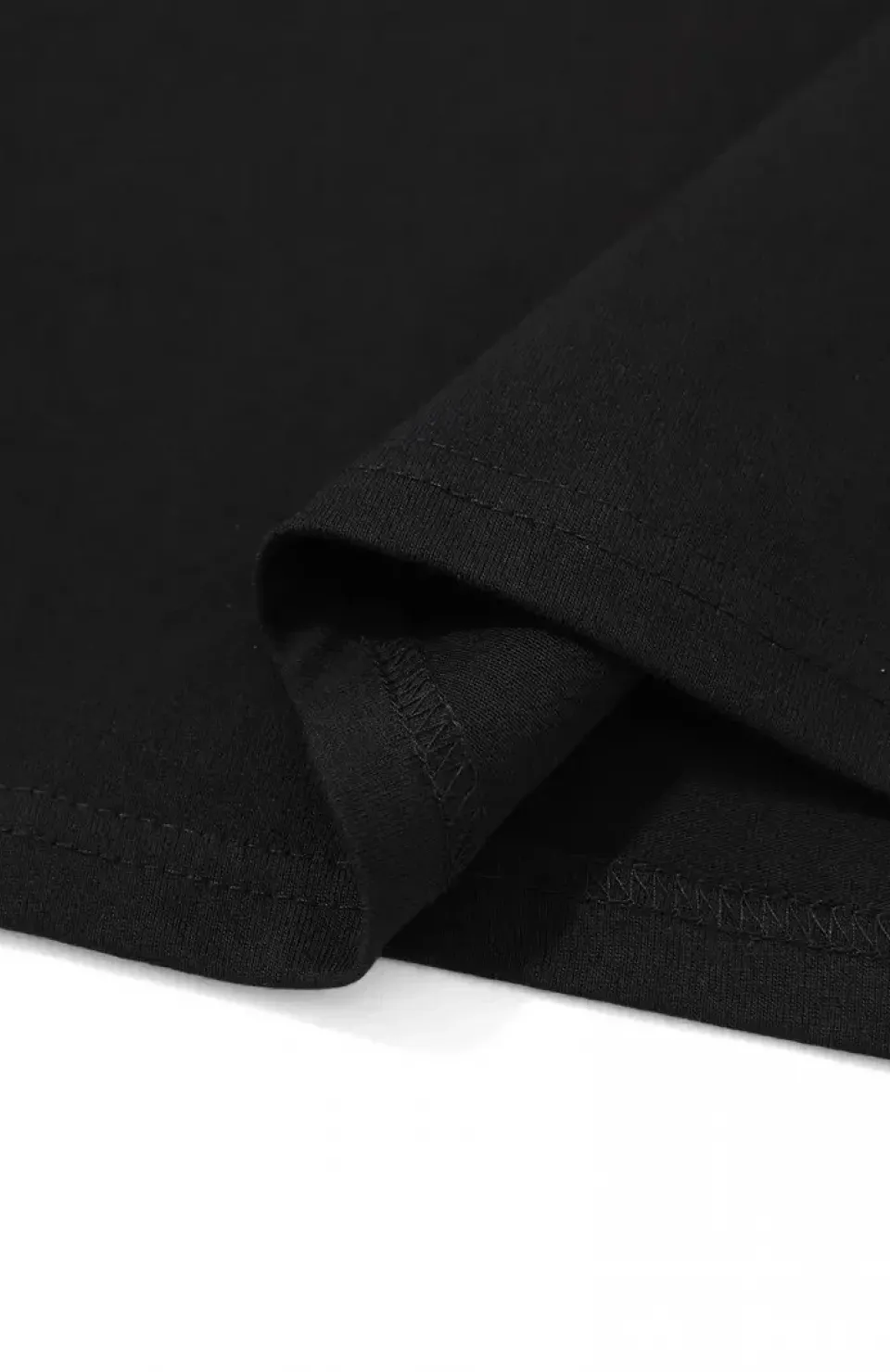 20/1 Penye Compack Palmiye Ön Baskılı Oversize Bisiklet Yaka Kısa Kol Yazlık T-shirt - Siyah