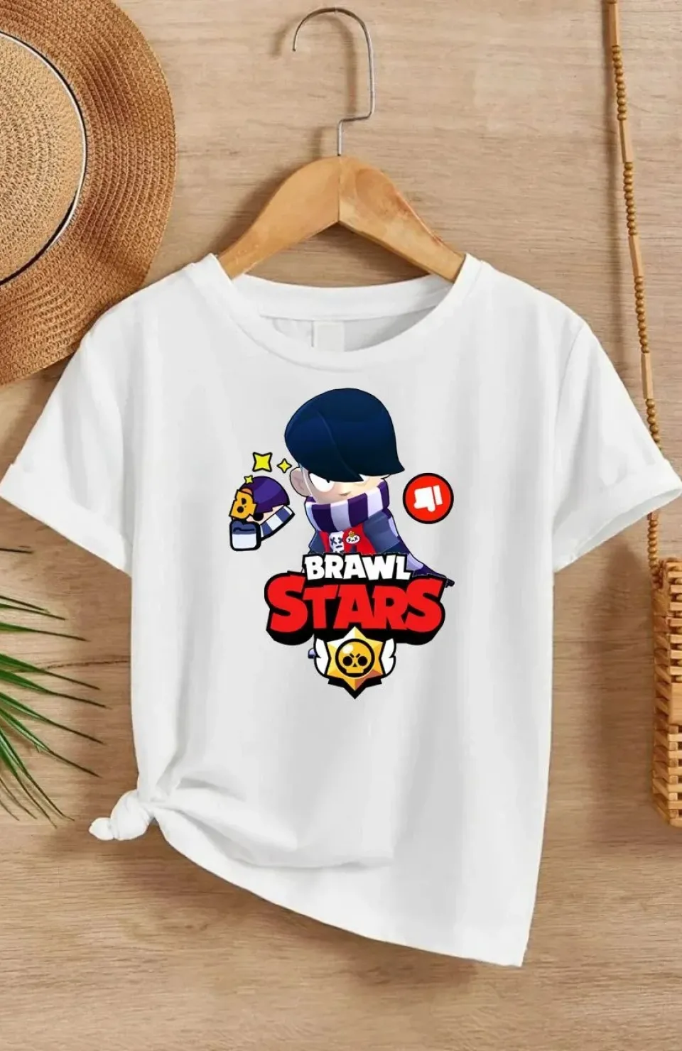 Unisex Bisiklet Yaka Kısa Kol Baskılı Çocuk T-Shirt - Beyaz Somersan Giyim | Kadın, Erkek ve Çocuk Moda