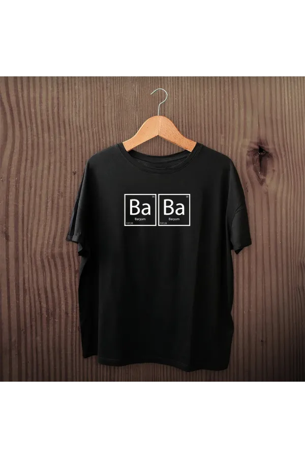 Babalar Günü Baskılı T-shirt - Siyah