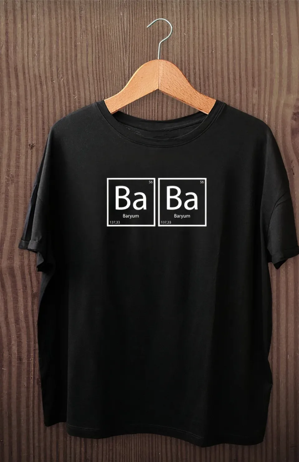 Babalar Günü Baskılı T-shirt - Siyah