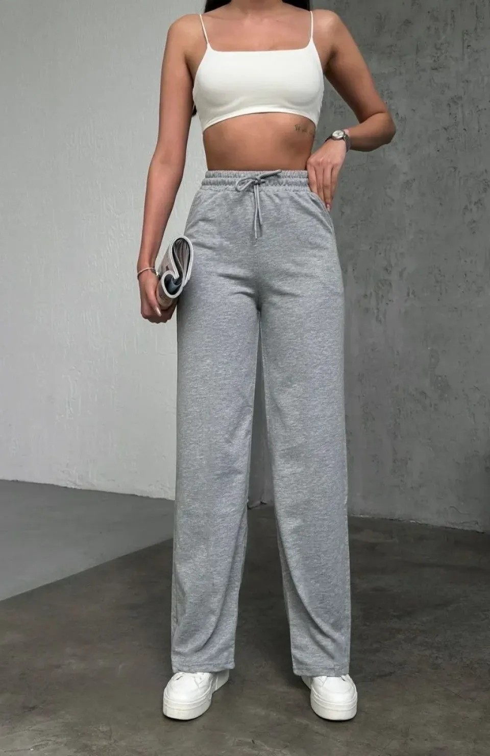 Basic İki İplik Eşofman Pantolon - Gri Somersan Giyim | Kadın, Erkek ve Çocuk Moda