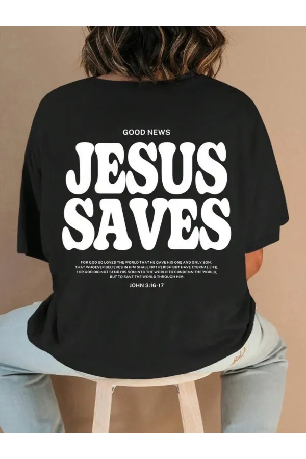 Baskılı Kadın T-shirt - Siyah