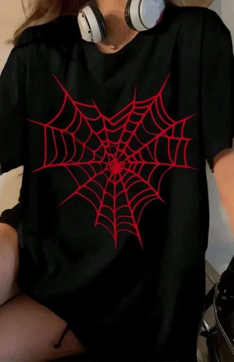 Baskılı Kadın T-shirt - Siyah